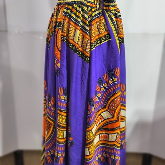 Lapogee Dashiki Print Purple Long Maxi Skirt and Small Scarf Women's Large - Picture 2 of 12